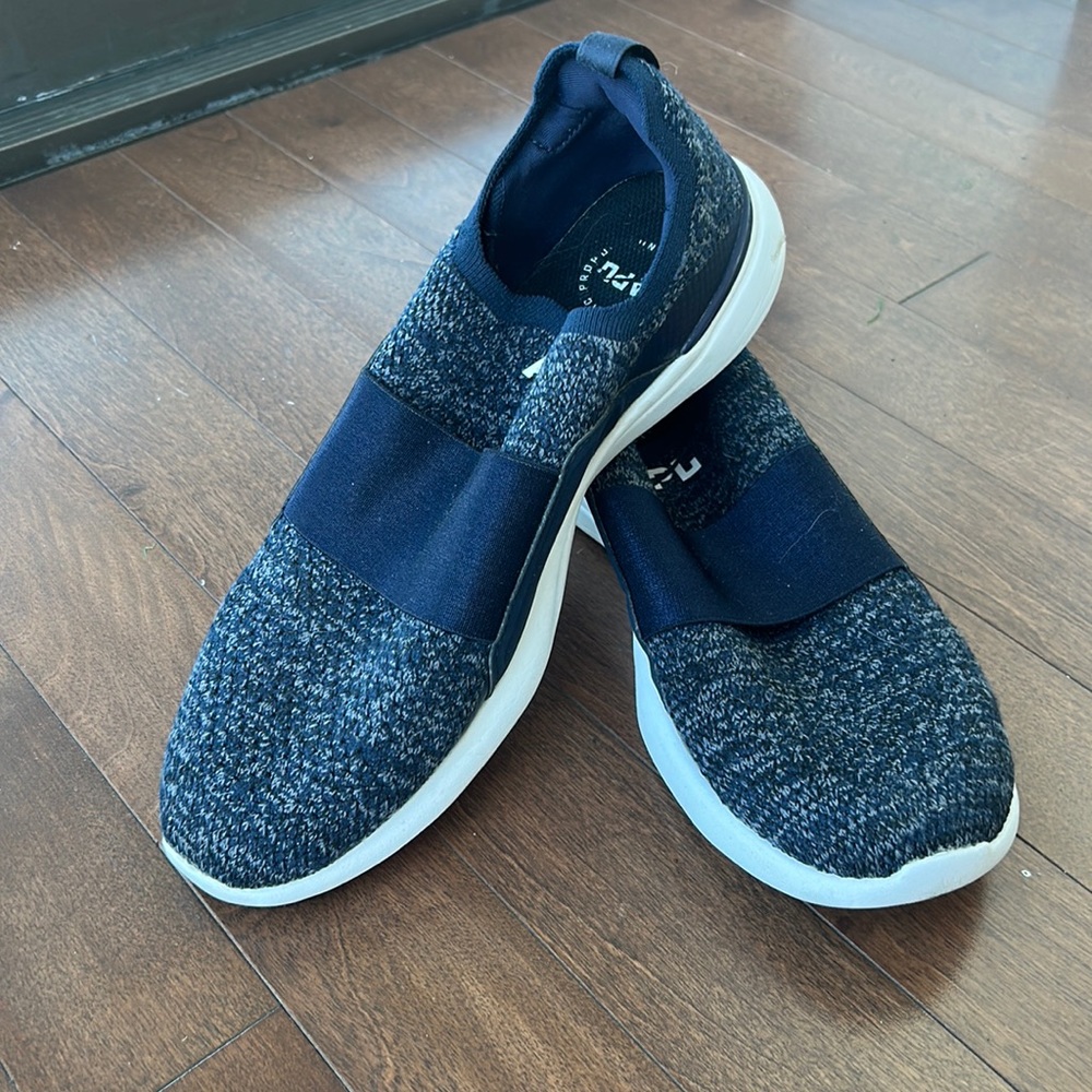APL slip on, comfortable, navy blue sneakers